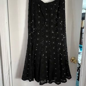 Black beaded sequin skirt and jacket with seed pearls